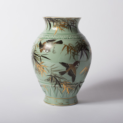 Seto celadon vase, Japan, Meiji Era, late 19th century