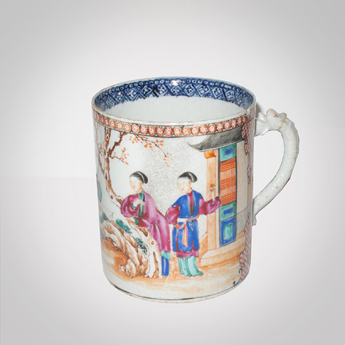 Famille-rose export porcelain tankard, China, 18th century