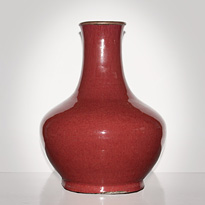 Copper red flambé porcelain vase - China, Qing Dynasty, 19th century