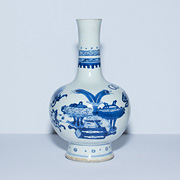 Blue and white porcelain vase - China, Kangxi, circa 1720