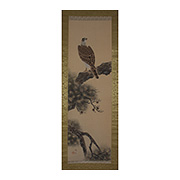 Hanging scroll painting of a hawk, by Yoyu - Japan, 