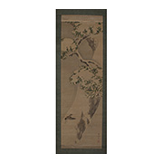 Hanging scroll painting of a sparrow, by Nakajima Raisho (1796-1871) - Japan, 