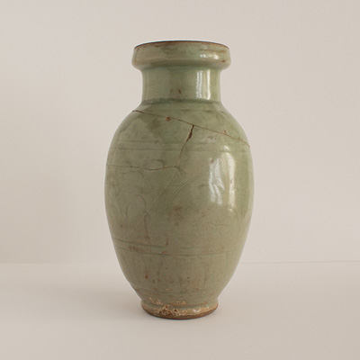 Celadon jar of Yue type (side 2), China, Zheijiang Province, Song dynasty, 11th century