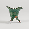 Rare green glazed biscuit fired porcelain shaped libation cup (Side view 2), China, Kangxi, early 18th century [thumbnail]