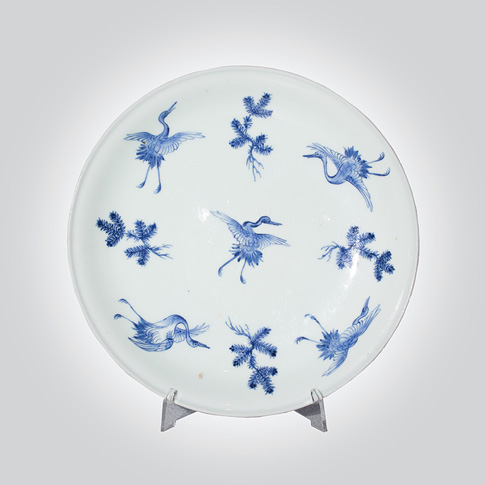Hirado style blue and white plate, Japan, 19th century