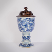 Blue and white porcelain goblet, China, Kangxi period, circa 1690 [thumbnail]
