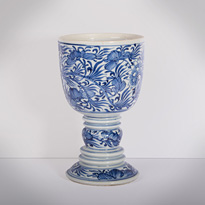 Blue and white porcelain goblet (view 2), China, Kangxi period, circa 1690 [thumbnail]