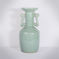 Kyoto celadon porcelain vase, by Wazen (view 2), Japan, Meiji era, circa 1900 [thumbnail]