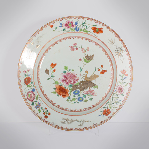 Famille rose export porcelain plate, China, Qianlong period, circa 1760