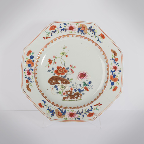 Pair of famille rose export porcelain plates, China, Qianlong period, circa 1760