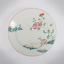 Famille rose export porcelain plate, China, Qianlong period, circa 1760 [thumbnail]