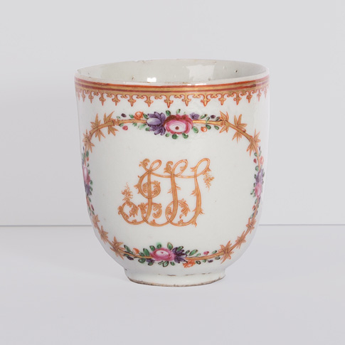 Famille rose export porcelain coffee cup, China, Qianlong period, circa 1760