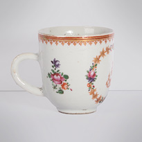 Famille rose export porcelain coffee cup (view 3), China, Qianlong period, circa 1760 [thumbnail]