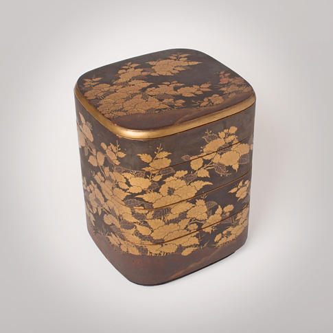 Lacquer jubako (stacked food box), Japan, late Edo / Meiji Period, 19th century