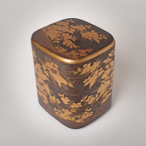 Lacquer jubako (stacked food box) (side view 4), Japan, late Edo / Meiji Period, 19th century