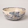 Rare Satsuma blue and white bowl (side view 2), Japan, Meiji era, early 20th century [thumbnail]