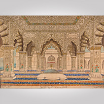 Miniature painting of the Diwan I’Khas in the Red Fort at Delhi - Indian, 19th century