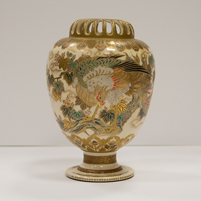 Satsuma vase and cover, signed Kinkozan, Japan, Meiji Era, late 19th century