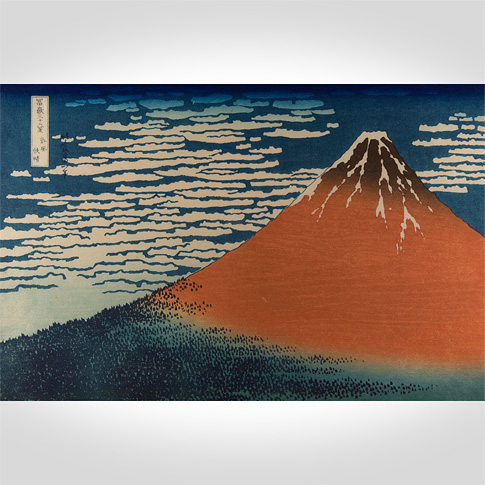 Red Fuji, by Katsushika Hokusai (1760-1849), Japan, 