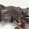 Bronze figure group of an elephant fighting tigers  (underside view), Japan, Meiji Period, 19th century [thumbnail]