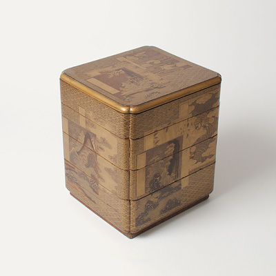 Lacquer jubako (stacked food box) , Japan, Late Edo/Meiji Period, 19th century