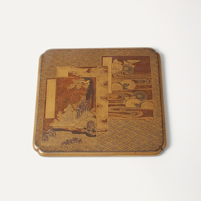 Lacquer jubako (stacked food box)  (top view), Japan, Late Edo/Meiji Period, 19th century