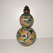 Rare early Ao-Kutani double gourd vase - Japan, Edo Period, circa 1820