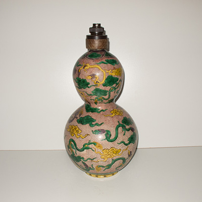 Rare early Ao-Kutani double gourd vase (other side), Japan, Edo Period, circa 1820