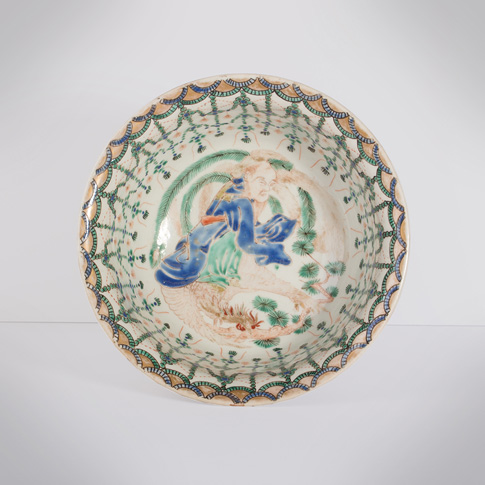 Arita porcelain footed sake cup (bowl), Japan, Edo period, circa 1830