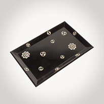 Black lacquer and mother of pearl inlaid tray - Japan, Taisho era, early 20th century