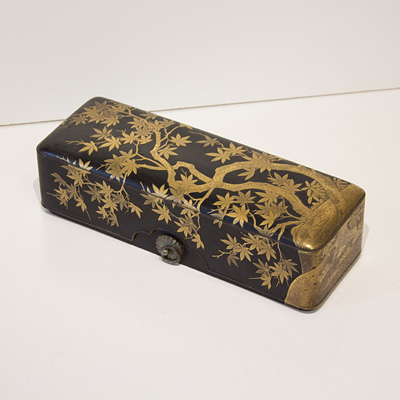 Lacquer document box with maple design, Japan, Meiji era, 19th century