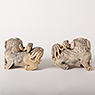 Pair of soapstone lion dogs (other side), China, Republic, circa 1930 [thumbnail]