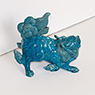 Turquoise glazed pottery lion dog (other side), China, 19th century [thumbnail]