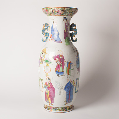 Canton famille rose vase (other side), China, Qing Dynasty, 19th century