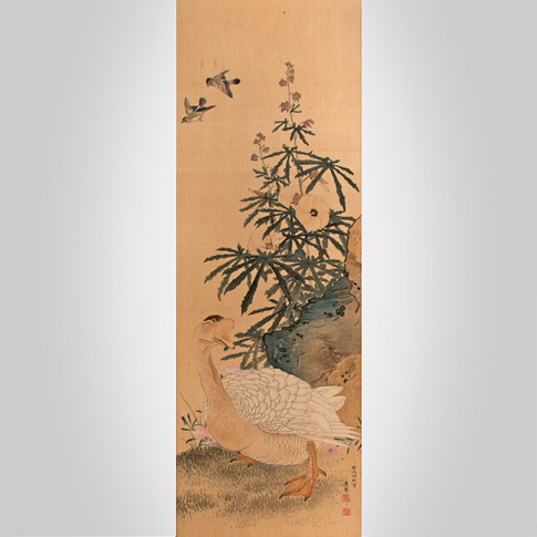 Goose and flowers, by Maruyama Okyo (1733-1795), Japan, Goose and flowers, by Maruyama Okyo (1733-1795), Japan,