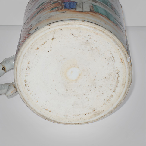 Famille-rose export porcelain tankard (base), China, 18th century