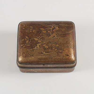 Lacquer kogo (incense box) (top, from other side), Japan, Muromachi/Edo Period