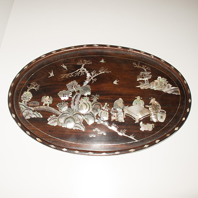 Hongmu tray inlaid with mother of pearl, China, Qing Dynasty, 19th century