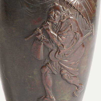 Bronze vase (Close-up of figure on vase), Japan, Meiji Period, early 20th century
