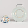 An Imari porcelain tea bowl and saucer (upside down/underside), Japan, Edo Period, circa 1730 [thumbnail]