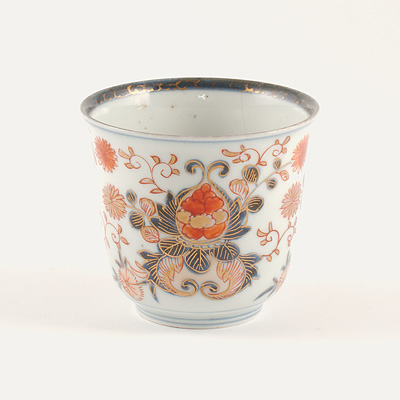 Imari porcelain chocolate bowl and saucer (Bowl, side view), Japan, Edo Period, circa 1700-20 