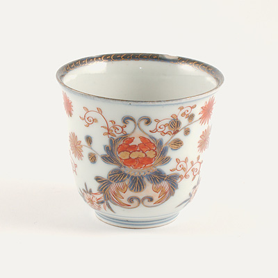 Imari porcelain chocolate bowl and saucer (Bowl, side view), Japan, Edo Period, circa 1700-20