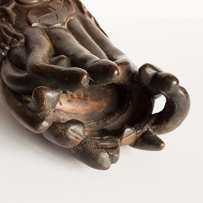 Bamboo Buddha’s hand citron (end detail), China, 19th century