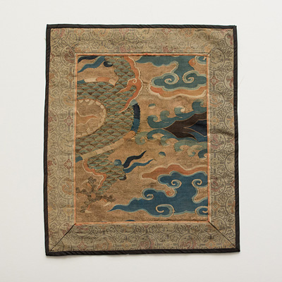 Silk kesi textile panel fragment, China, Ming Dynasty, 17th century