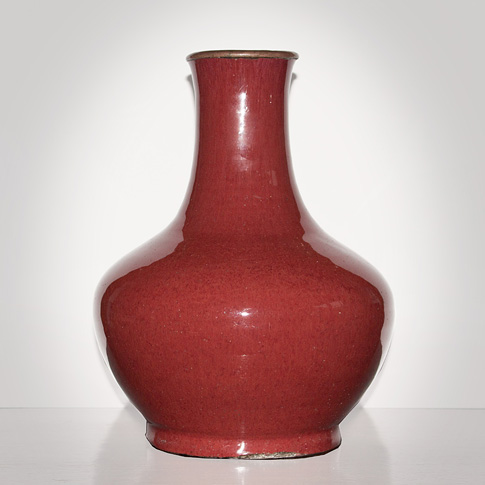 Copper red flambé porcelain vase, China, Qing Dynasty, 19th century