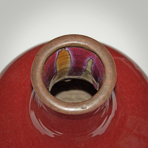 Copper red flambé porcelain vase (rim), China, Qing Dynasty, 19th century