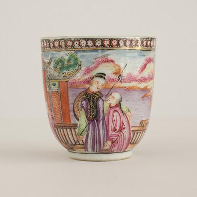 Famille rose export porcelain coffee cup (front), China, Qianlong period, circa 1780