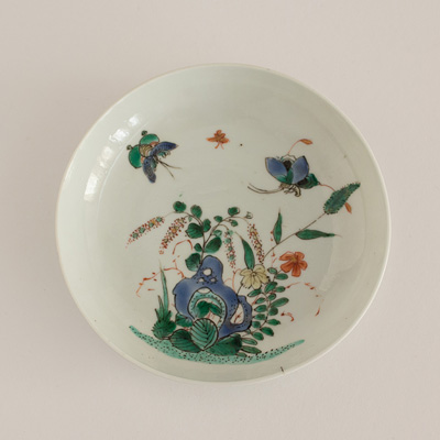 Famille verte tea bowl and saucer (dish, top), China, Kangxi period, circa 1700