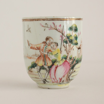 Famille rose export porcelain coffee cup
, China, Qianlong period, circa 1750 Famille rose export porcelain coffee cup
, China, Qianlong period, circa 1750