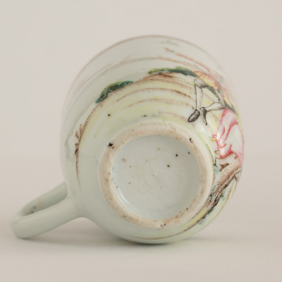 Famille rose export porcelain coffee cup
 (base), China, Qianlong period, circa 1750